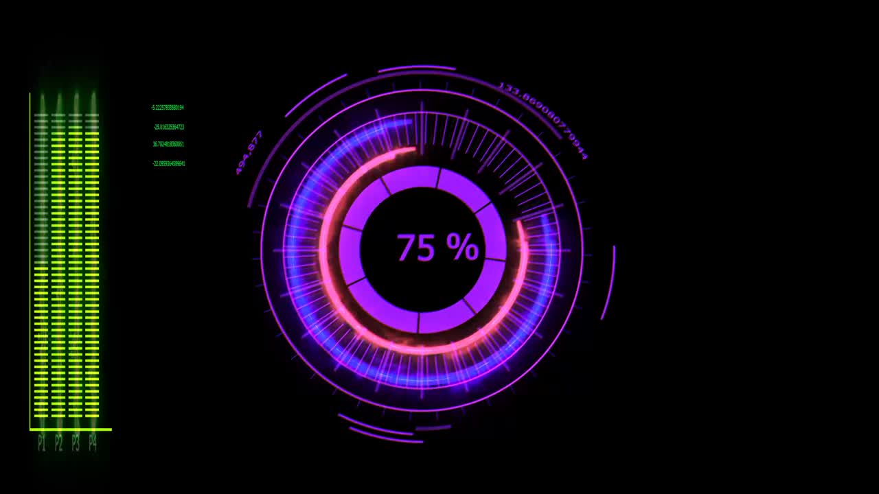 digital meter power energy red blue fusion powerful loading technology effect