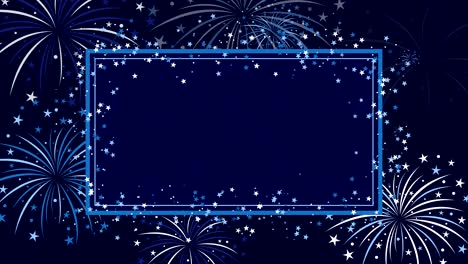 fondo con fuegos artificiales y estrellas para felicitar el cumpleaños