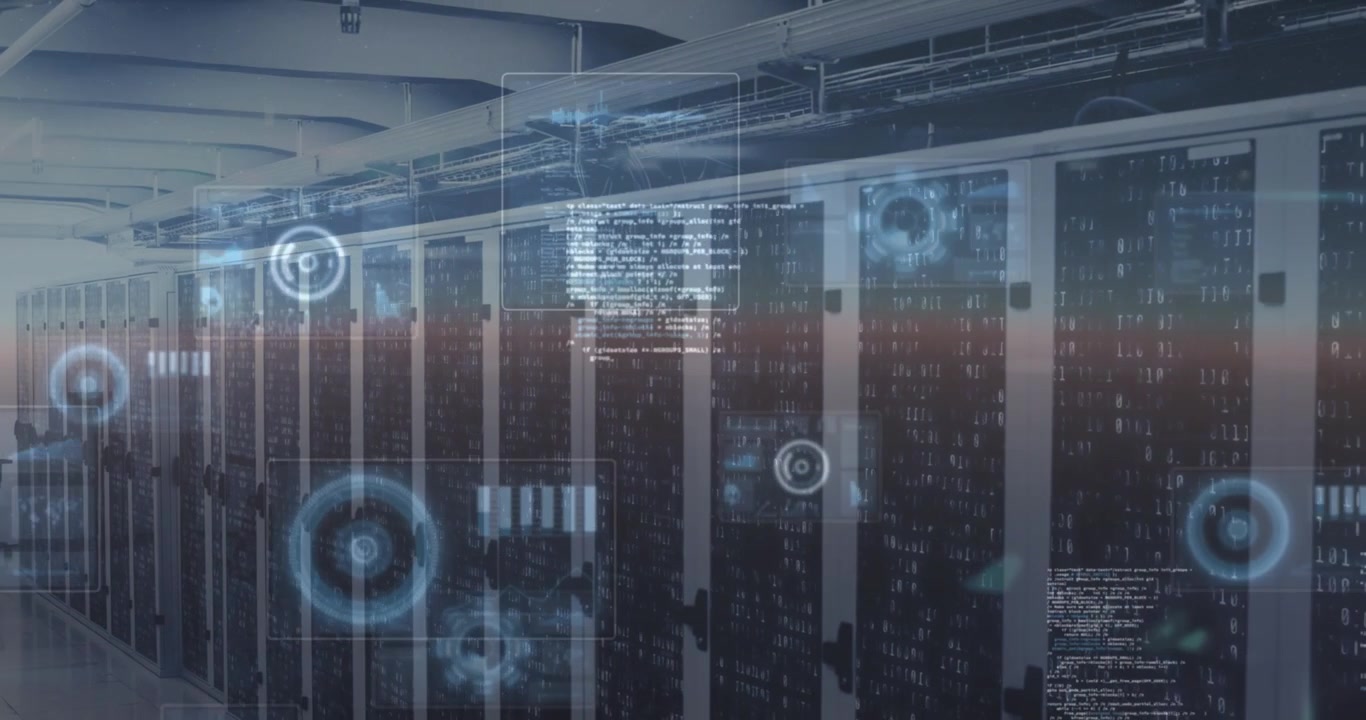 Animation of processing circles over servers