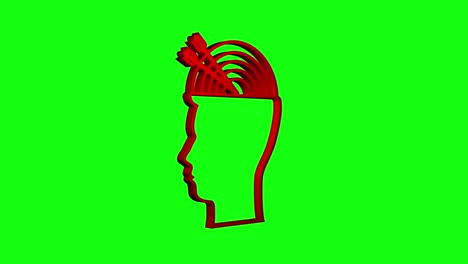 perfil del cerebro objetivo para el diseño médico. estrategia de negocios 3d. gráfico de movimiento
