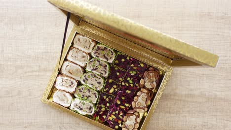 assorted turkish delight in a golden box