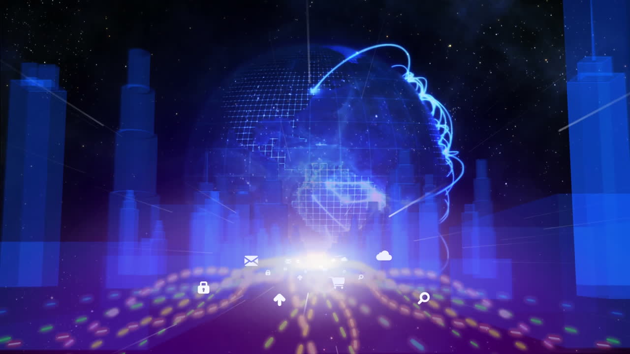 paisaje urbano sobre un fondo oscuro