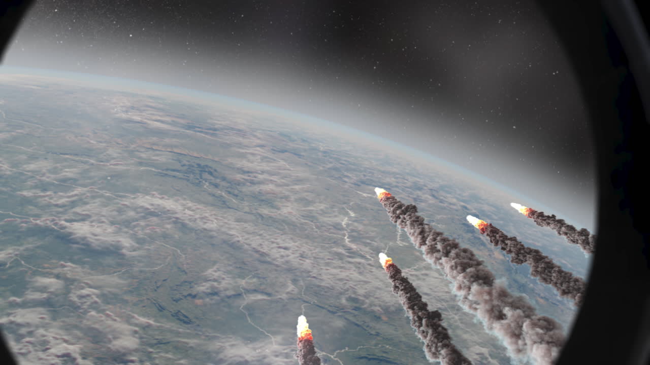 misiles que atacan la tierra desde el espacio