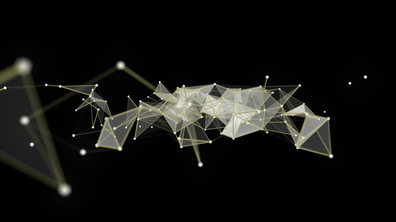 스로모션에서 반이는 삼각형과 함께 미래의 플렉서스 애니메이션, 4096x2304 루프 4k