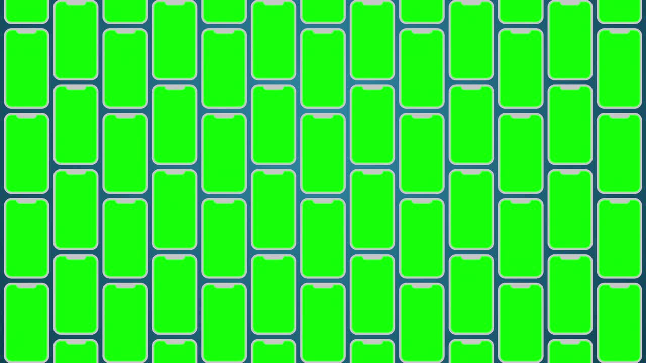 Smartphones pattern greenscreen animated background