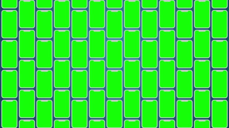 Smartphones pattern greenscreen animated background