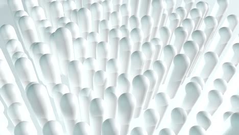 moving white capsule shape, abstract background,