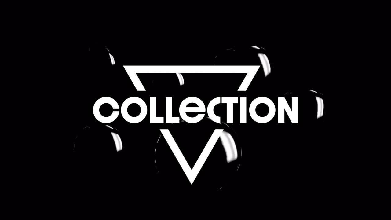 animación digital del nuevo banner de texto de la colección contra un fondo negro