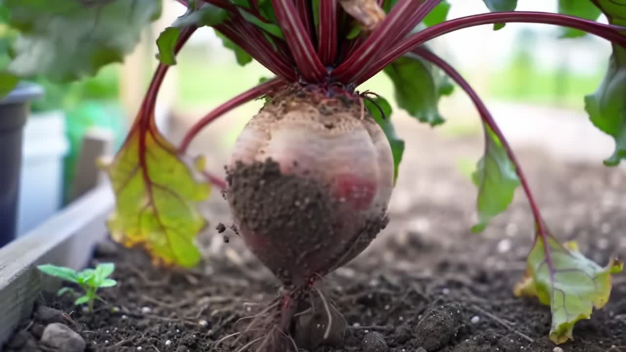 Beetroot Harvesting in Spring Garden Showcasing Fresh Produce and Healthy Farming Practices