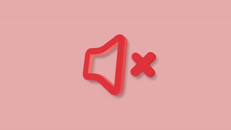 speaker mute 3d icon isolated on red background. no sound icon. volume off symbol. 4k