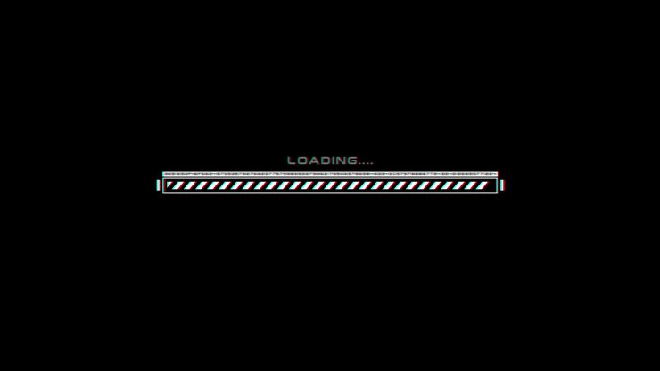 Digital Loading Progress Bar with Glitch Effect