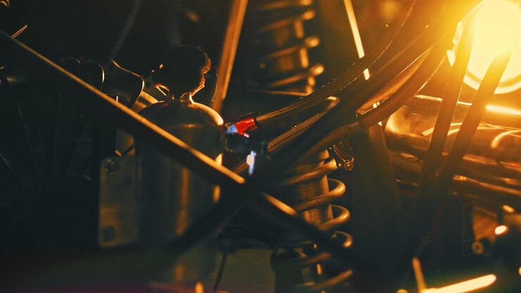 Close-up of Automotive Engine Components