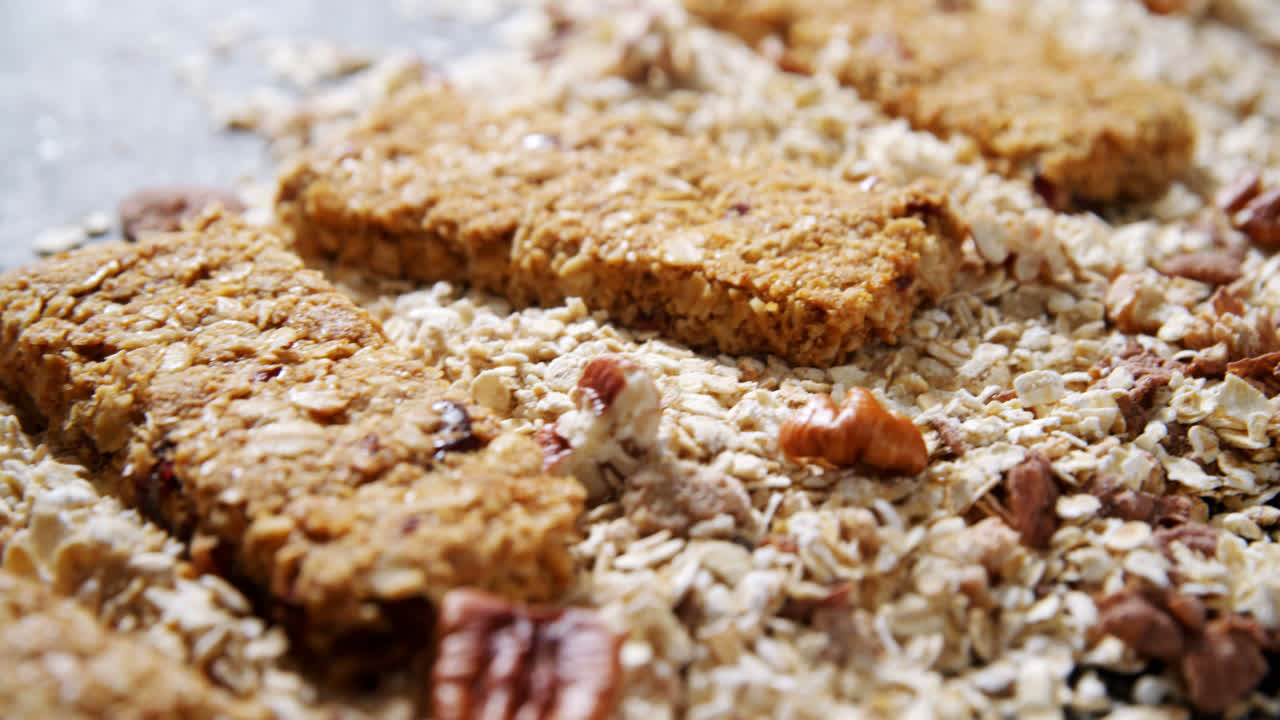 그라놀라 바와 어진 오트 밀가루 4k