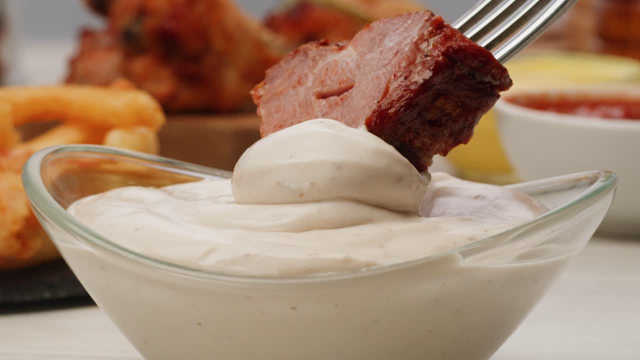 Grilled Pork Tenderloin with Creamy Sauce and Side Dishes