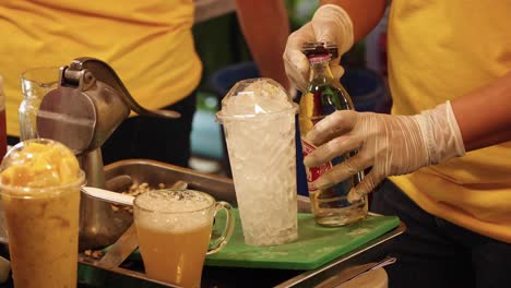 soda bottle opened, causing a fizzy overflow