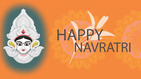 Happy-Navratri-Orange-Y-Godess-Animación-Khalidoscopio