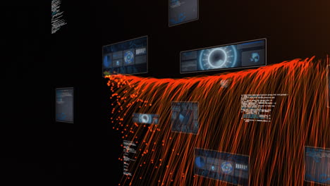 animazione di scopes scanning e elaborazione dei dati su sfondo scuro