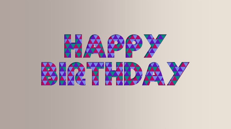 Happy Birthday with colorful geometric pattern