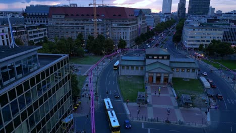 unbelievable blue hour aerial view flight panorama curved