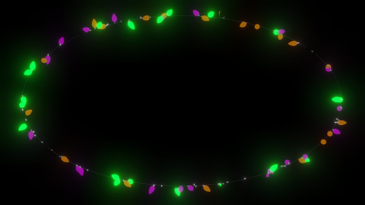 Colorful Oval Frame of Decorative Lights