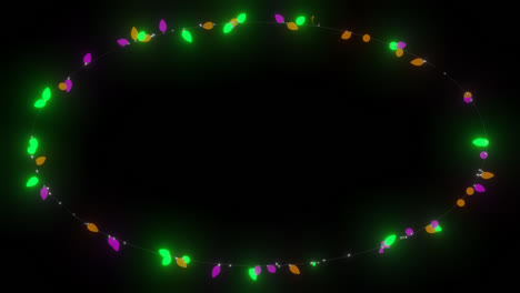 colorful oval frame of decorative lights