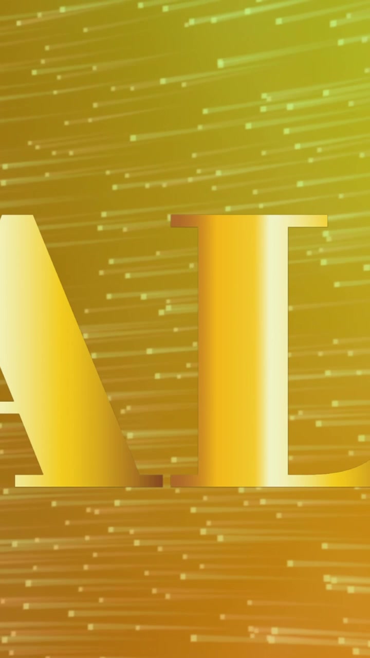 Animation of text, sale, in yellow, over light trails on yellow background
