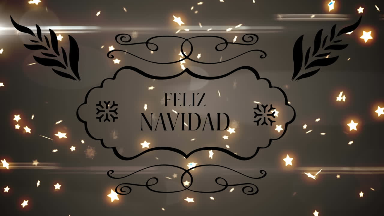 banner de texto feliz navidad contra múltiples estrellas brillantes iconos flotando en un fondo gris