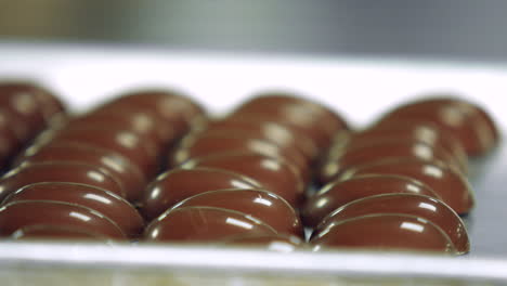 panning shot of tasty manufactured chocolate