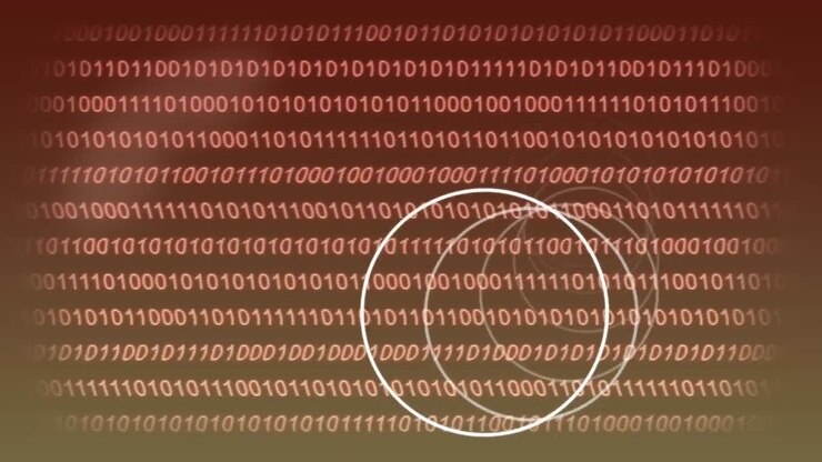 Animation of white circles over data processing