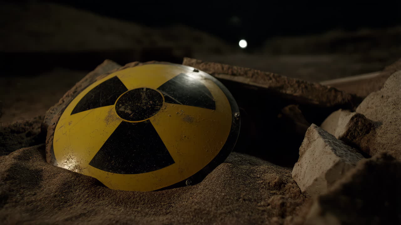 Abandoned Radioactive Site at Night