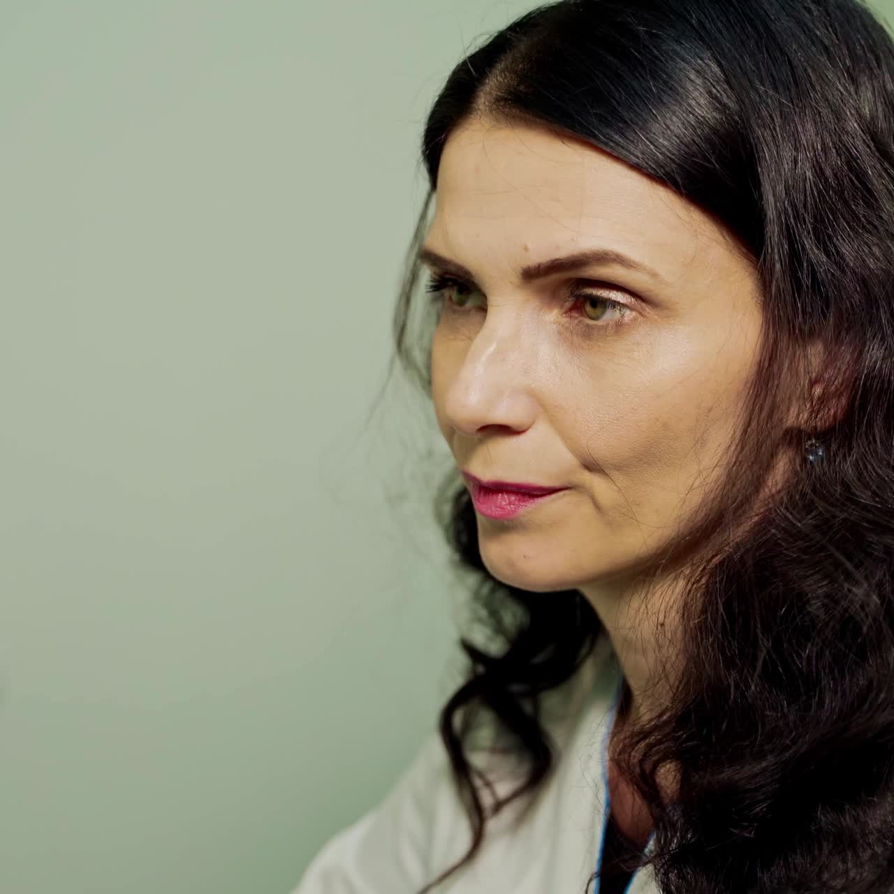 Portrait of female doctor. Woman specialist works in the hospital. Professional doctor sitting in cabinet. Medical concept.
