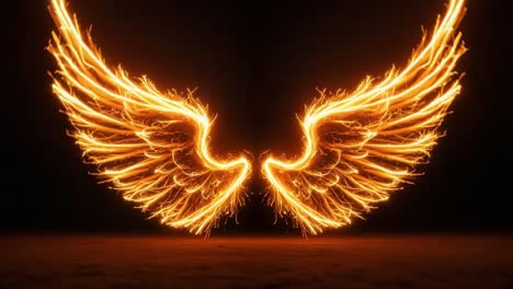 Ignited Wings: A Dynamic Display of Ethereal Fire and Light, Embodying Freedom and Transformation in a Captivating Visual Experience