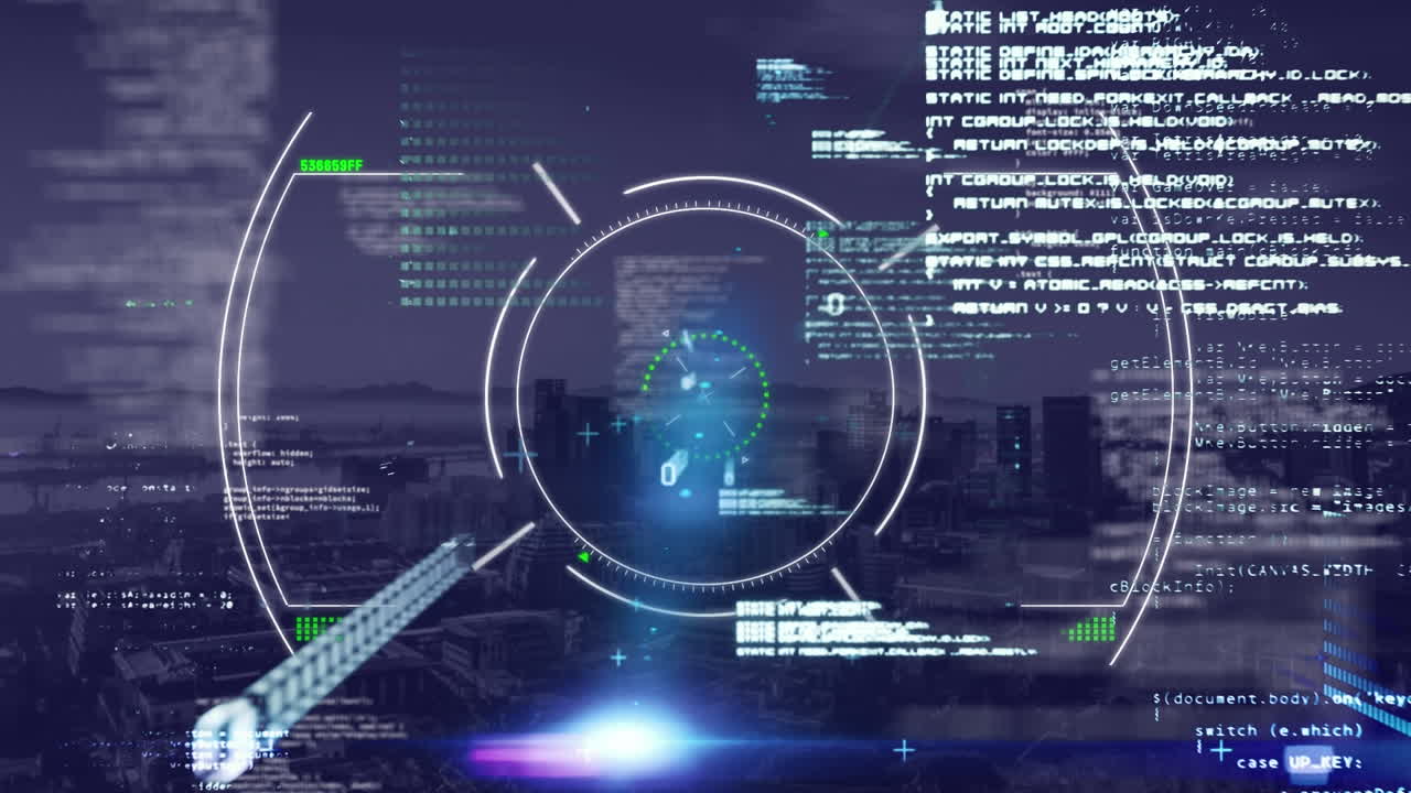 Animation of scope scanning and data processing on interface