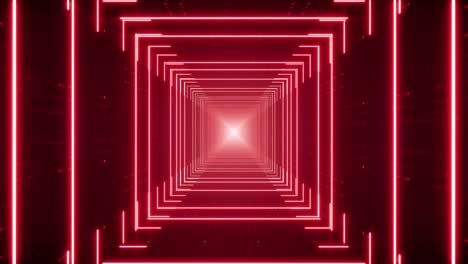 túnel de luz roja cuadrado geométrico brillante
