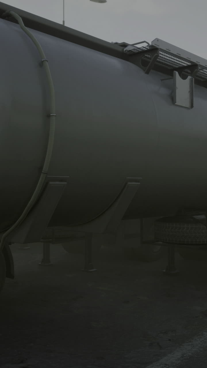 Imagen de un robusto tanque de acero con estructuras de soporte y efectos de desgaste.