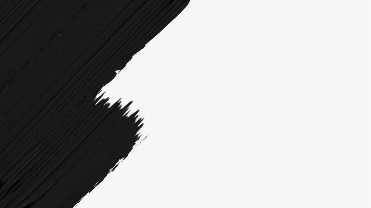 Transição Abstrata de Pincelada Preta em Fundo Branco