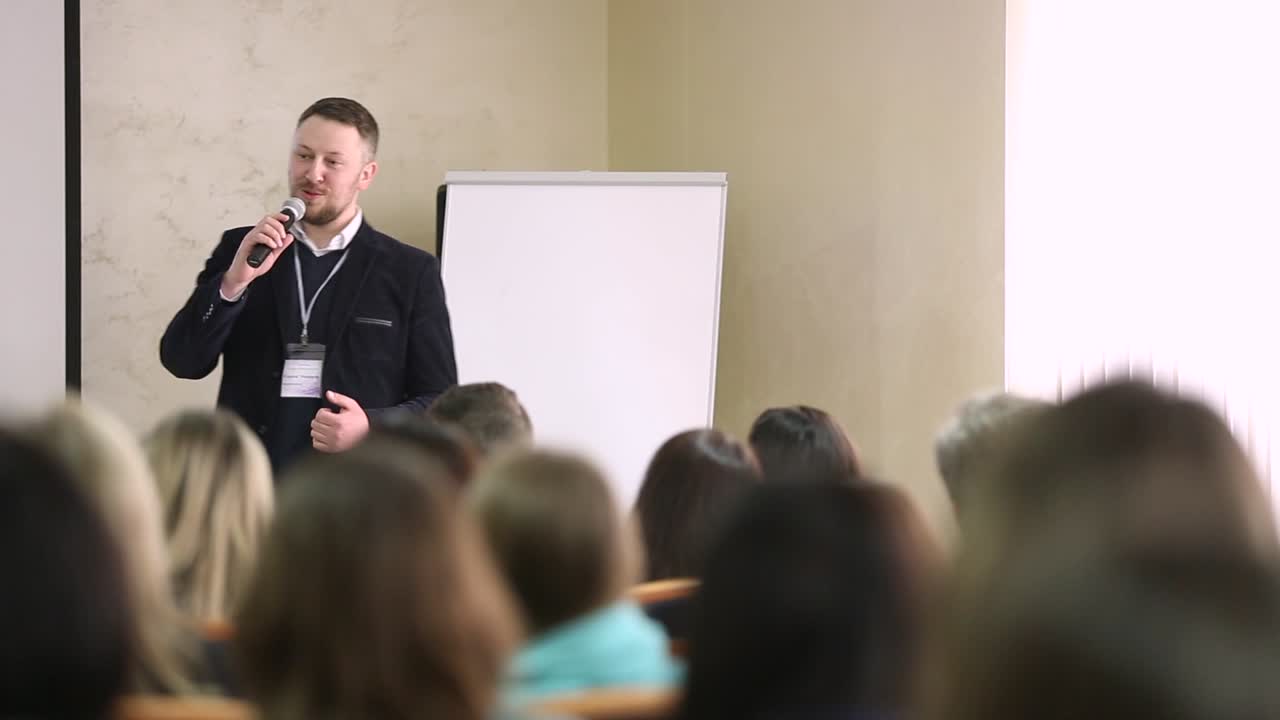 Business Man Is Making A Speech. Business Man Is Making A Speech