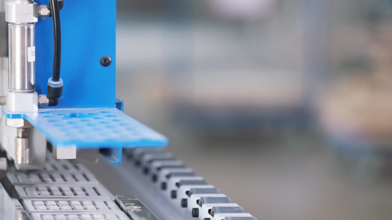 Close-up of Industrial Automation Machine