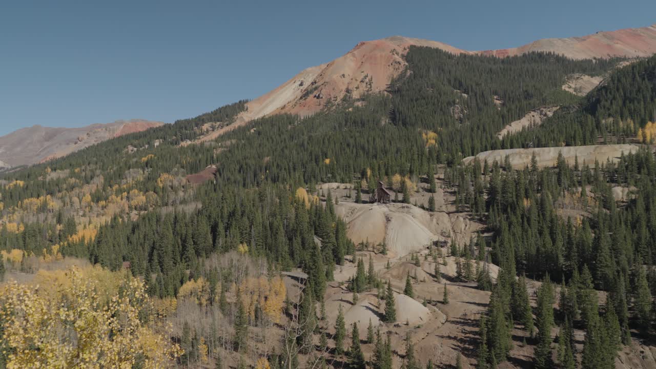 Autumn Mountain Landscape with Abandoned Mine