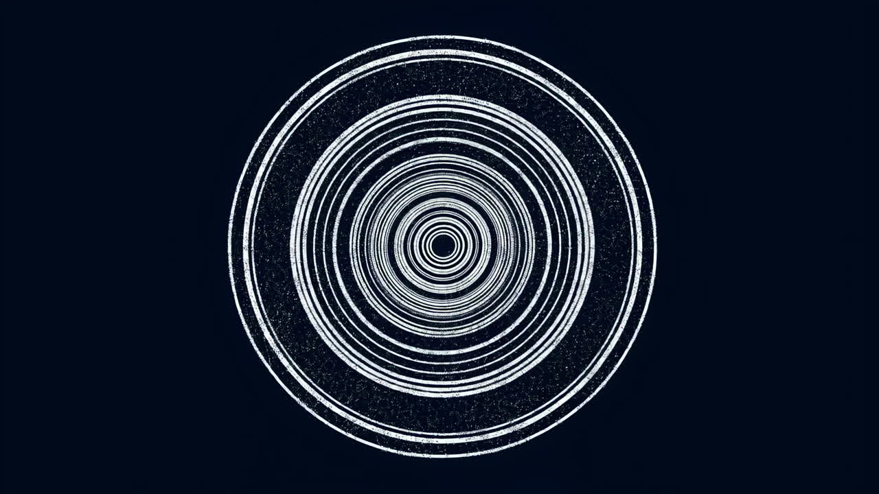 Abstract Animation of Expanding White Concentric Circles