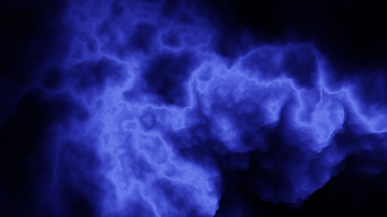 Tempesta blu elettrizzante con nuvola vorticante e fulmini radianti