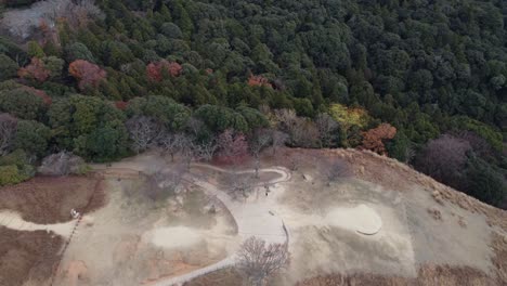 Skyline-Aerial-view-in-Mount-Wakakusa,-Nara