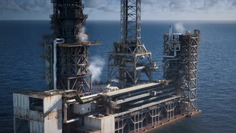 offshore oil and gas production platform in the ocean