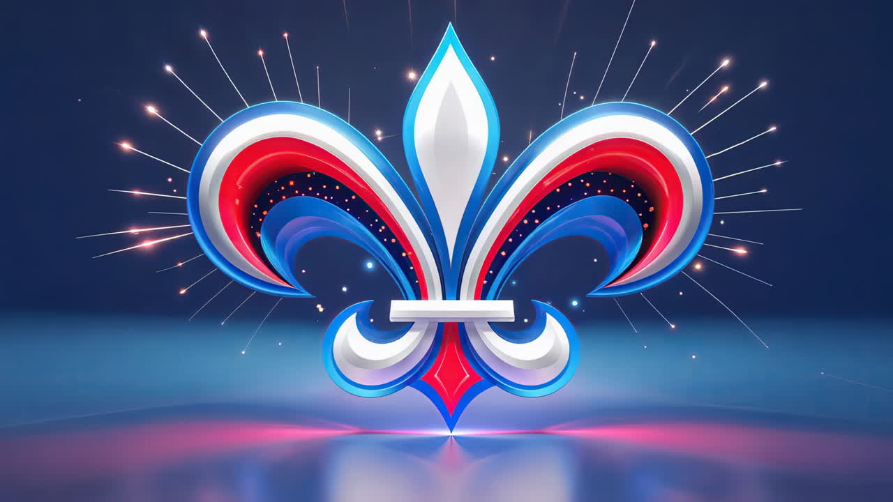 Stylized 3D Fleur-de-lis with Glowing Effects