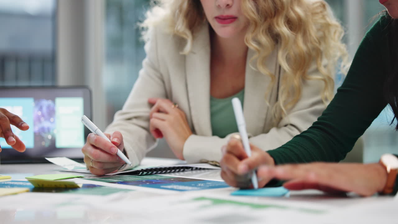 Team collaborating on a project in an office