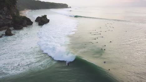 bali padang padang beach surfers aerial