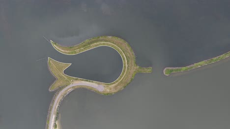 recreational island in the shape of a tulip, flower, landscape architecture. zeewolde, flevoland, the netherlands.