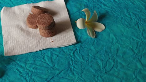 biscuits and ginger breads on a conveyor belt in a bakery