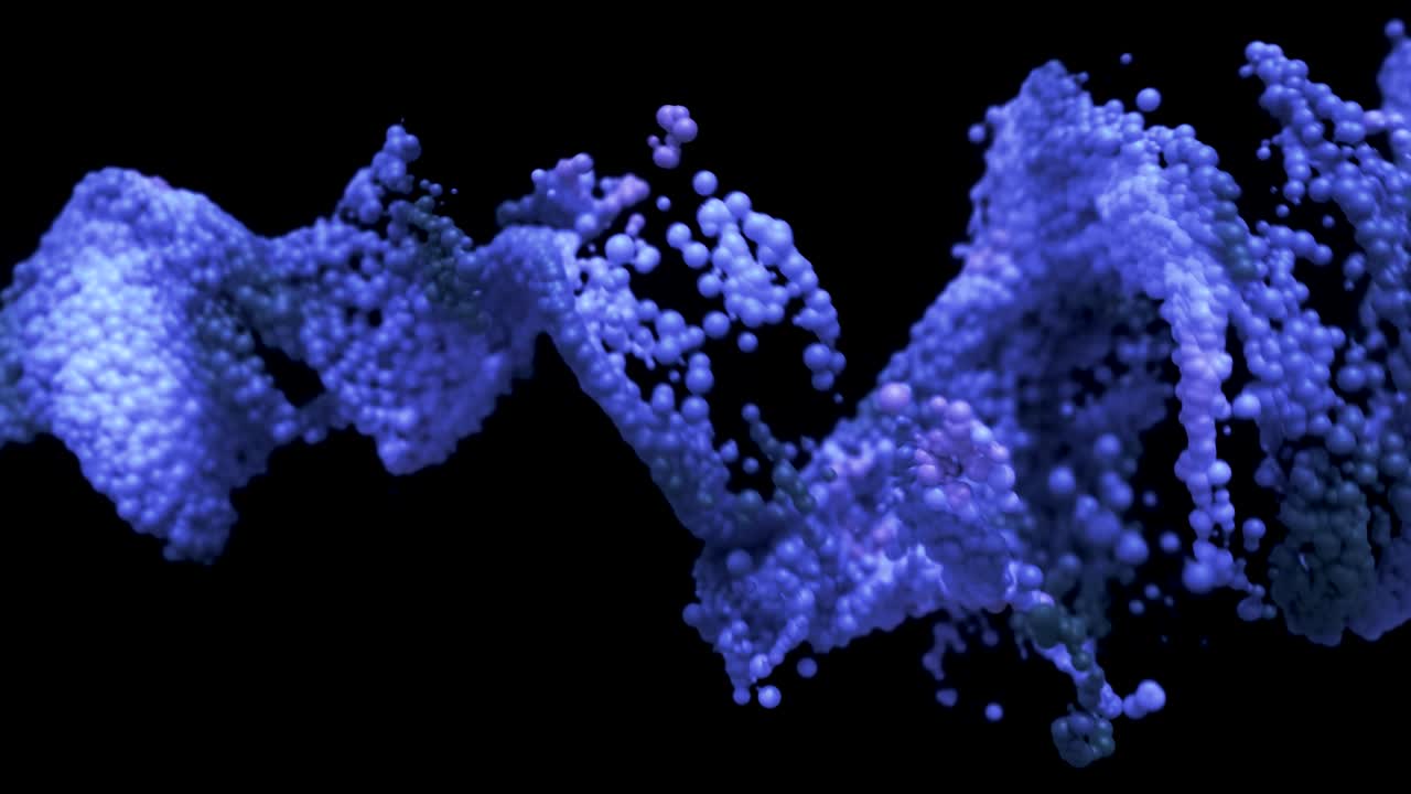 partículas abstractas que fluyen a través del marco.