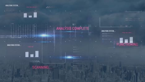animation of numbers changing and data processing